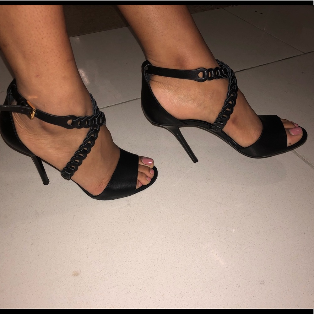 Collection black leather sandals